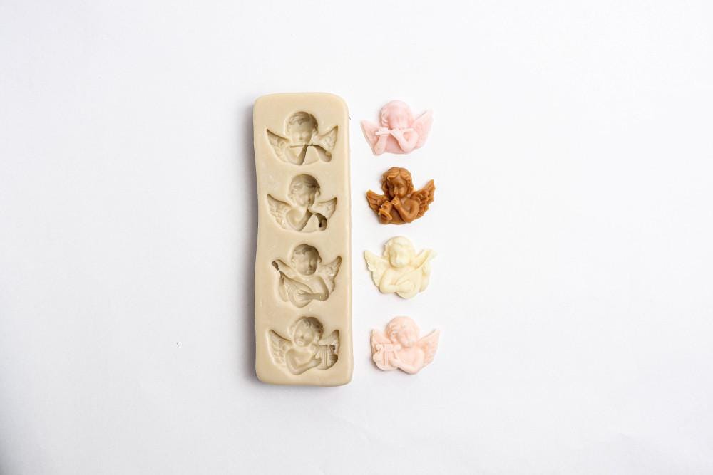 Angel Cameo Silicone Mold, Pottery Decor, Baking, Chocolate (40x30mm)