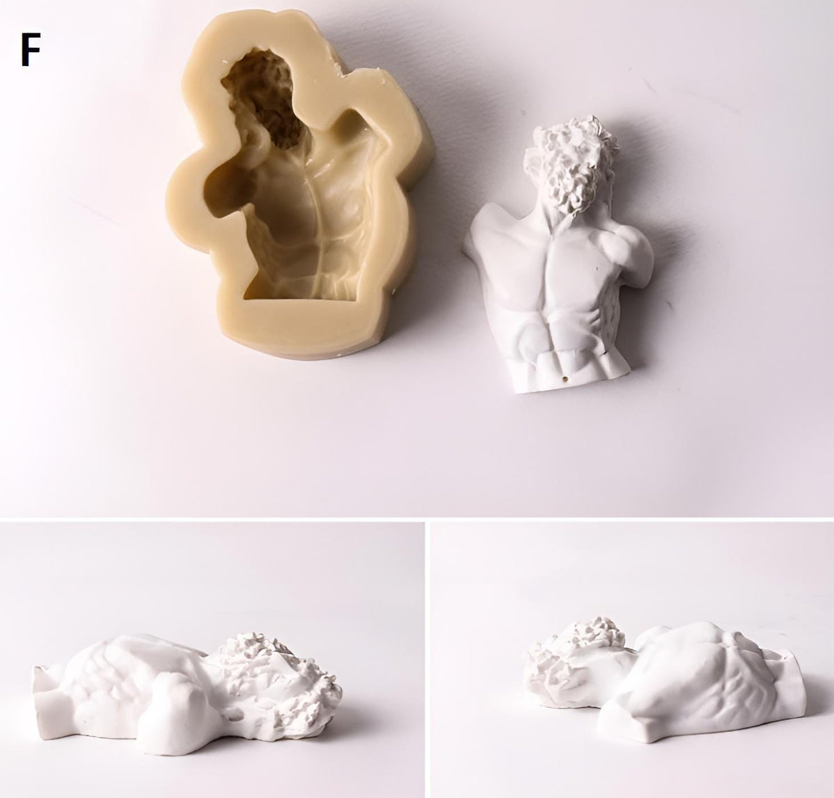 Roman Bust Silicone Mold, Mini Sculpture, Fridge Magnet, Intaglio Art