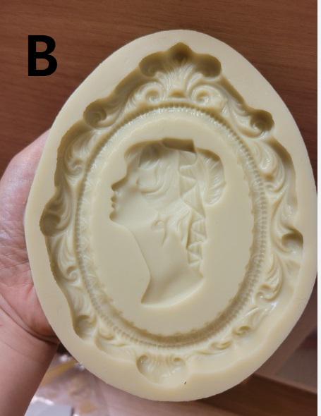 Cameo Lady Silicone Mold, Antique Candle Decor, Intaglio Art