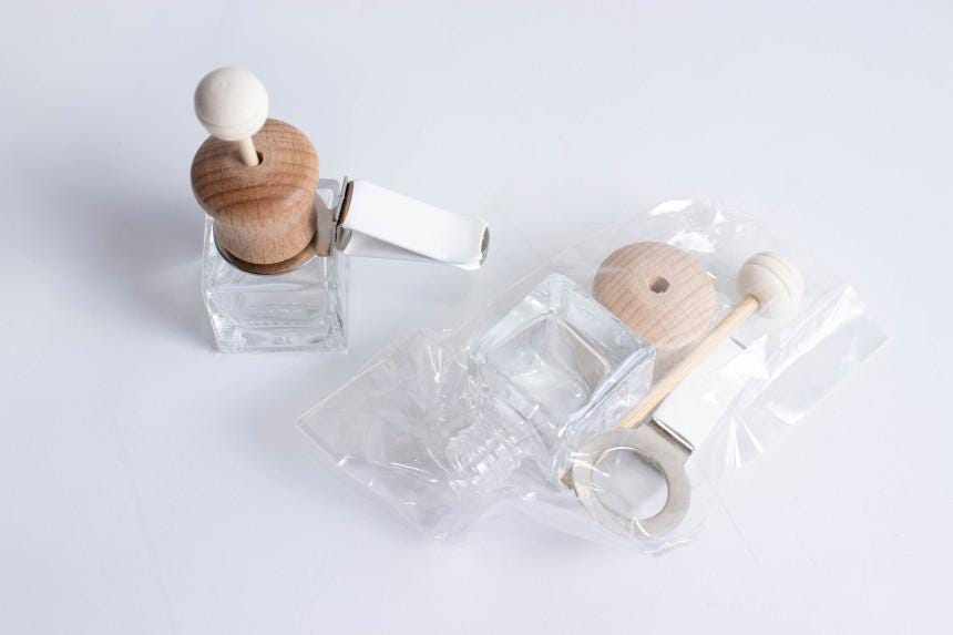 Set of 3 Wood Cap Car Reed Diffuser, Aroma Bottle