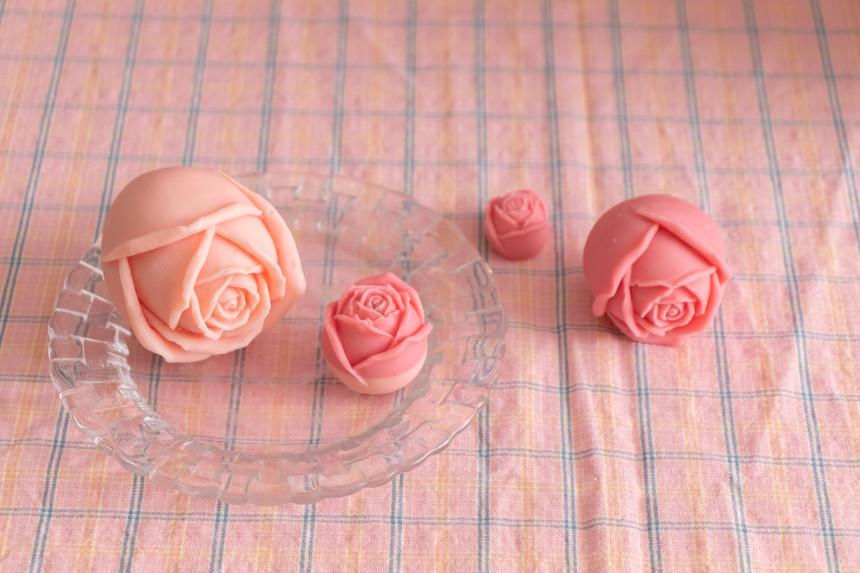 4 Size Rose Silicone Mold, Candle, Soap, Plaster