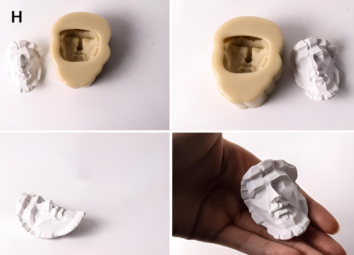 Roman Bust Silicone Mold, Mini Sculpture, Fridge Magnet, Intaglio Art