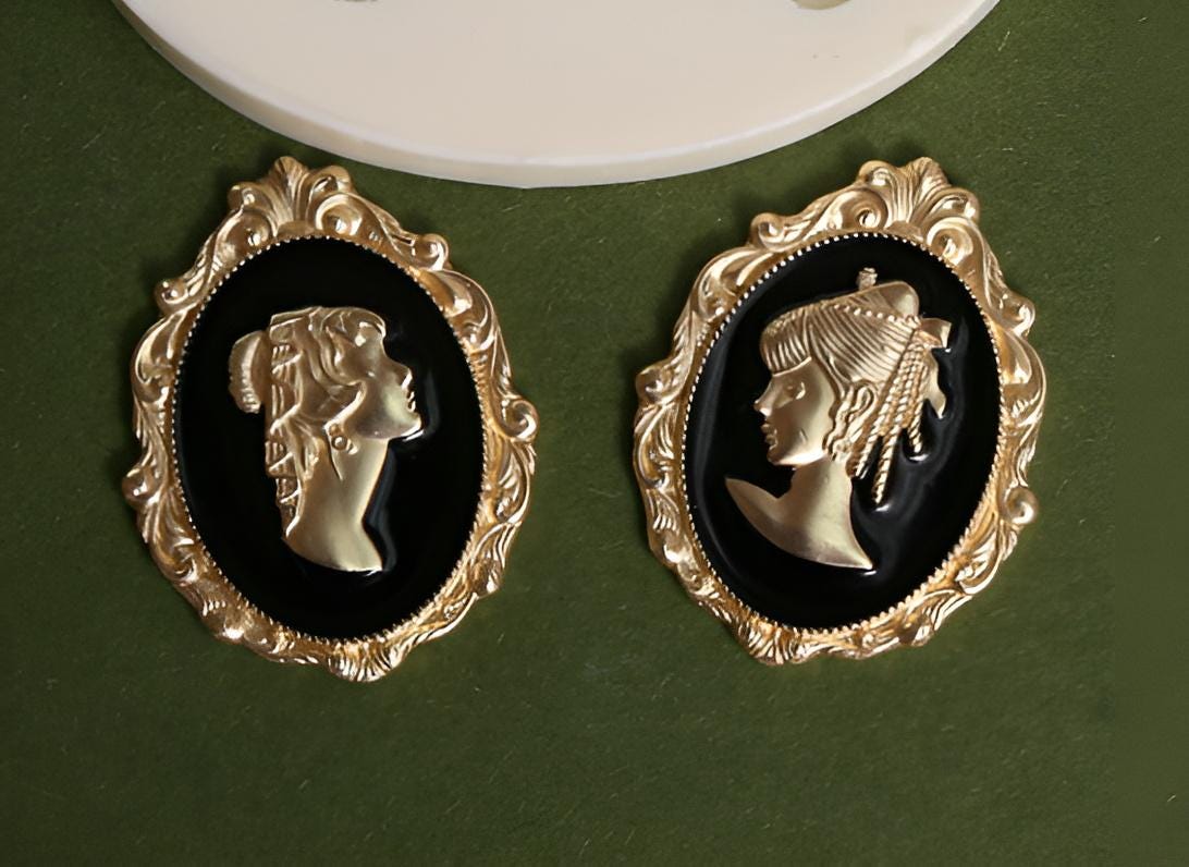 Cameo Lady Silicone Mold, Antique Decor, Intaglio, Brooch