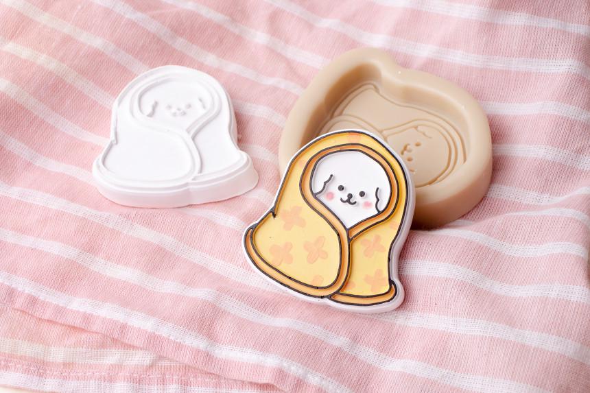 Winter Dog Character Silicone Mold, Clay Resin Craft