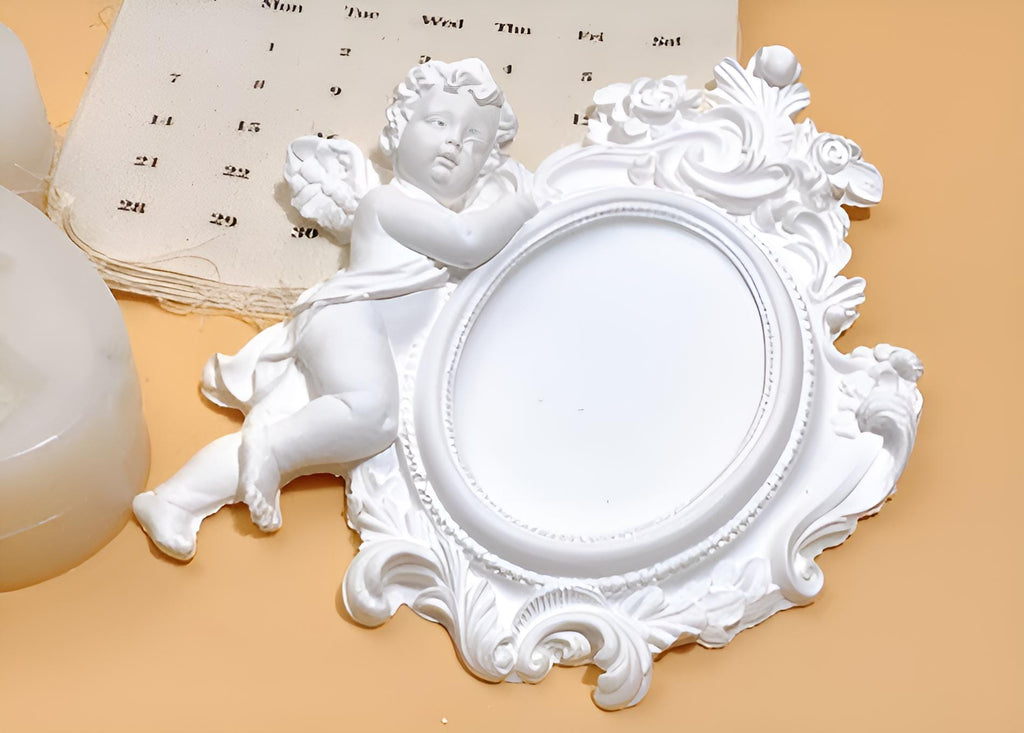 Baby Angel Frame Silicone Mold, Candle Soap Pottery Plaster