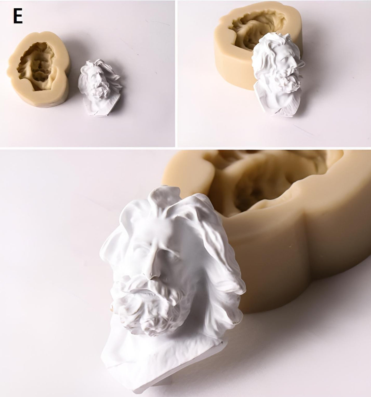 Roman Bust Silicone Mold, Mini Sculpture, Fridge Magnet, Intaglio Art