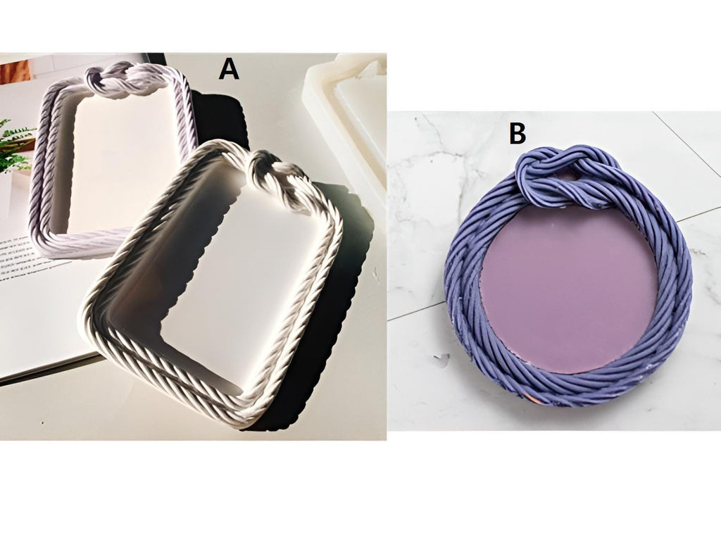 Rope Knot Silicone Mold, Vintage Frame & Tray