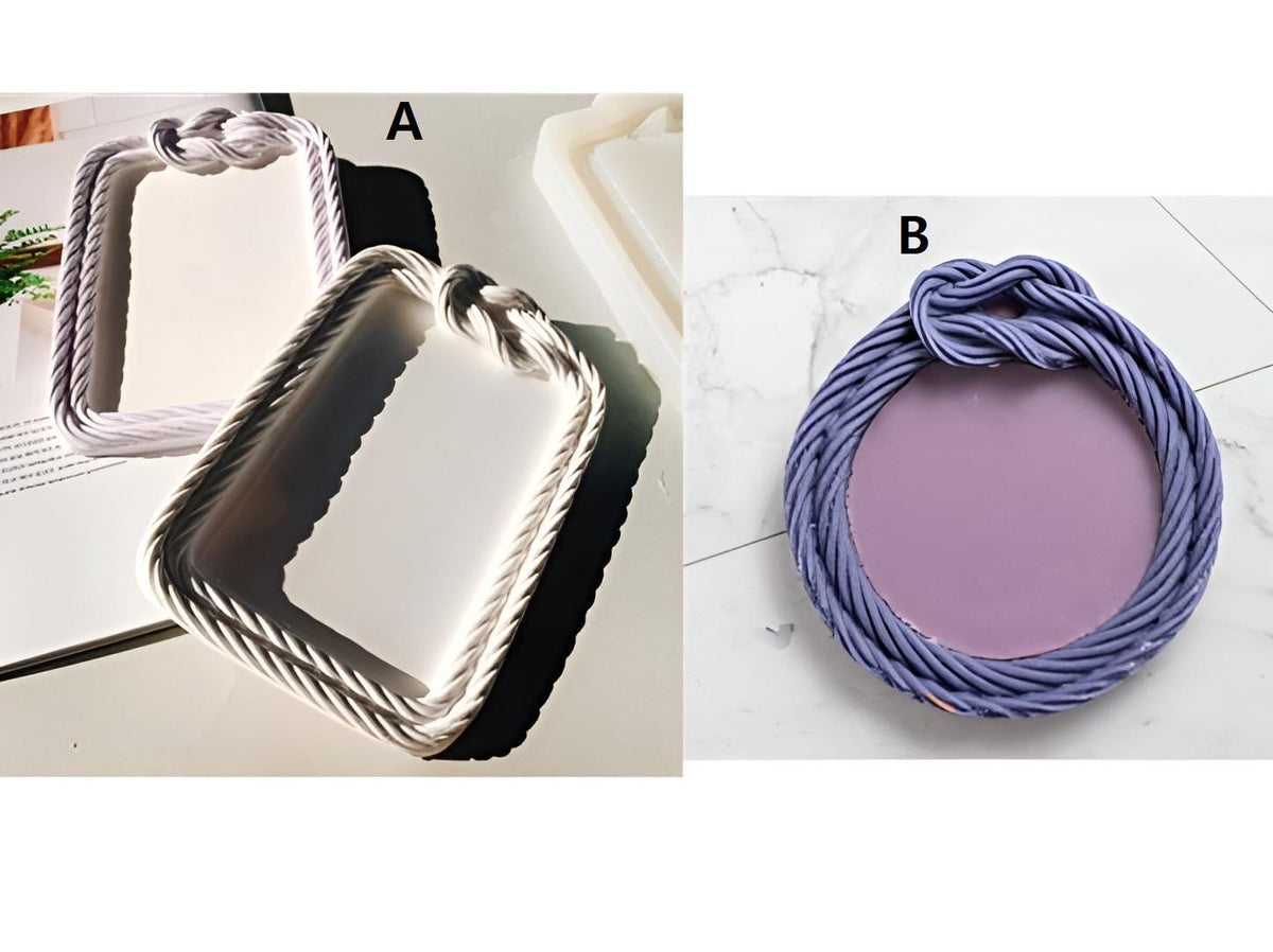 Rope Knot Silicone Mold, Vintage Frame & Tray
