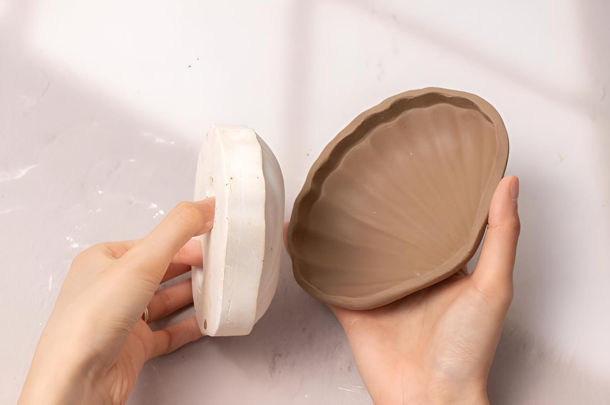 Vintage Frill Clam Shell Mother Mold, Pottery Ceramics, Plaster Mold Making