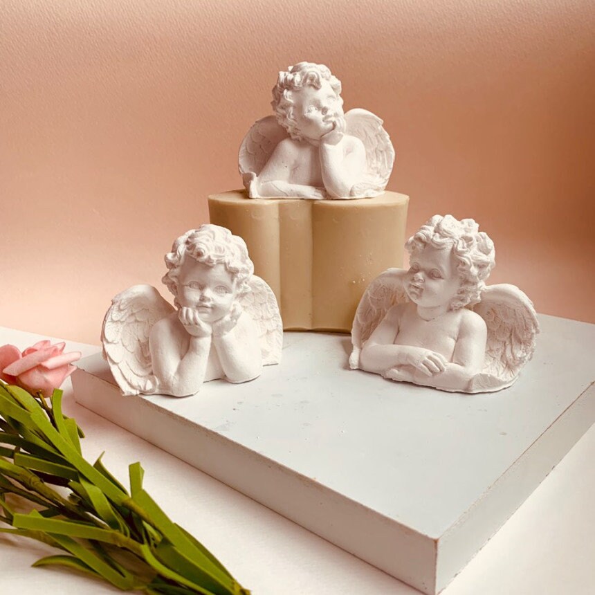 Baby Angel Silicone Mold, Candle Resin Soap Plaster Clay, Winged Cherub