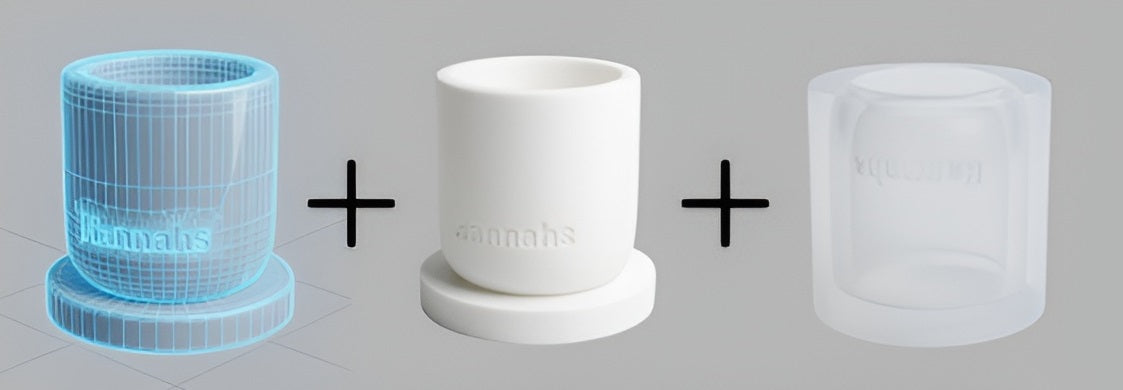 Custom Logo Silicone Mold for Candle Vessel, Planter, Concrete, Jesmonite, Plaster