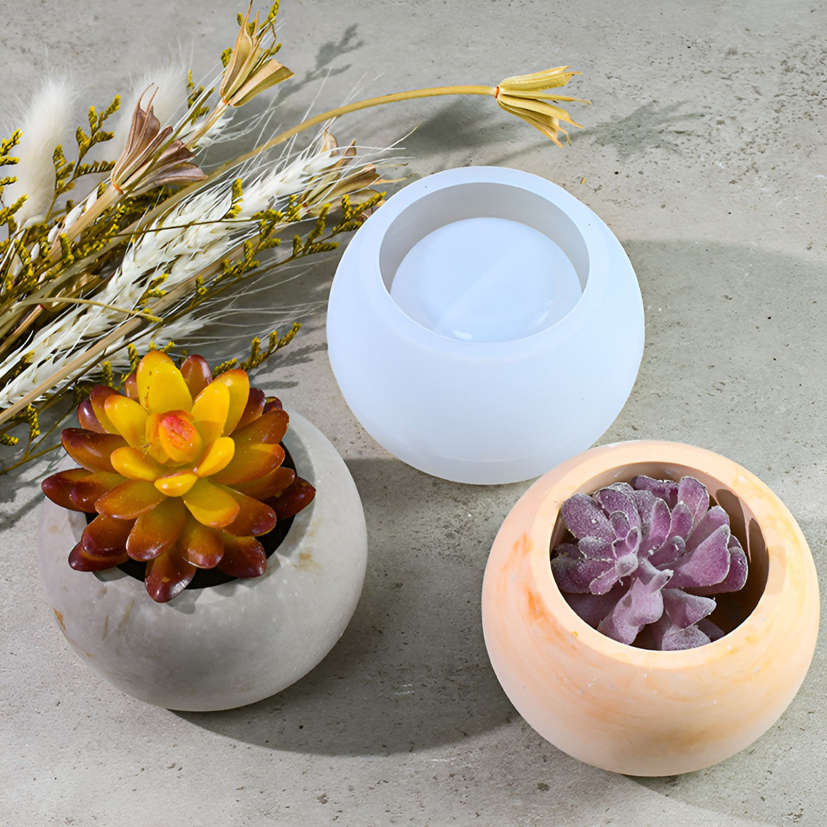 Round Mini Planter Candle Vessel Silicone Mold for Succulent Flower Candle Pot Mold