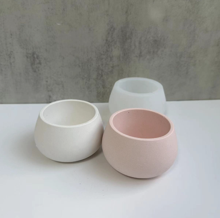 Round Mini Planter Candle Vessel Silicone Mold for Succulent Flower Candle Pot Mold