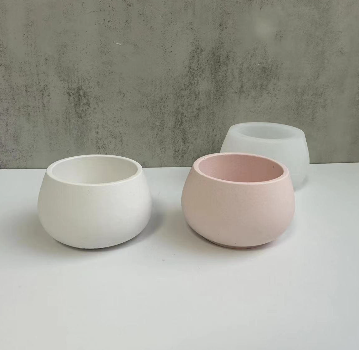 Round Mini Planter Candle Vessel Silicone Mold for Succulent Flower Candle Pot Mold
