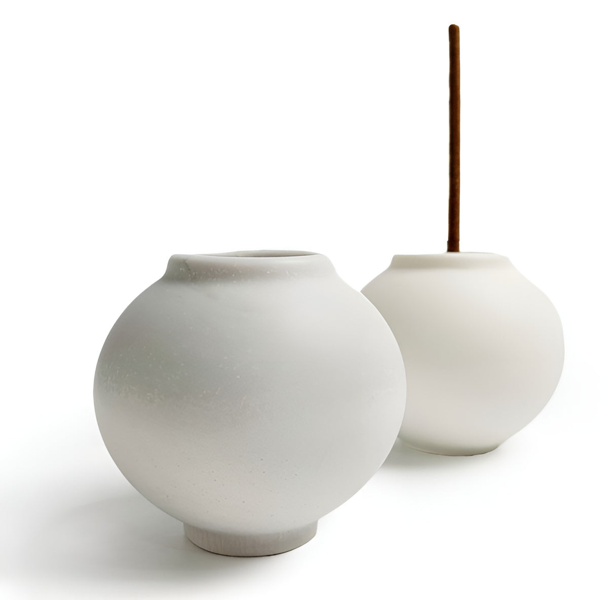 Korean Moon Jar Dal Hangari Round Mini Vase Incense Holders for Candle, Plaster, Resin, Jesmonite