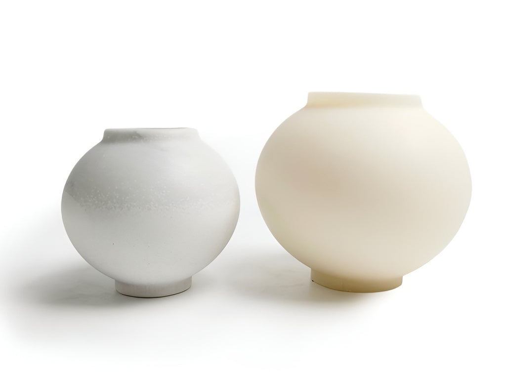 Korean Moon Jar Dal Hangari Round Mini Vase Incense Holders for Candle, Plaster, Resin, Jesmonite