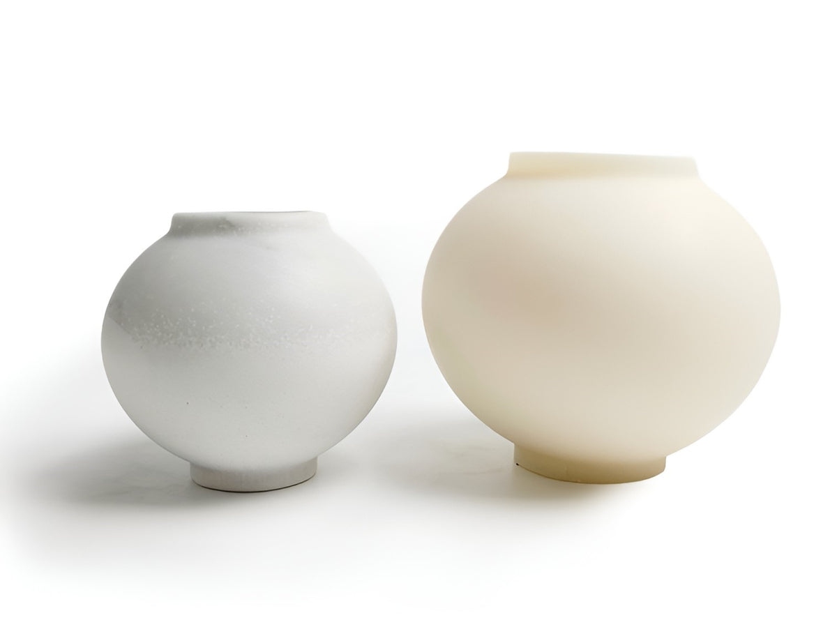 Korean Moon Jar Dal Hangari Round Mini Vase Incense Holders for Candle, Plaster, Resin, Jesmonite