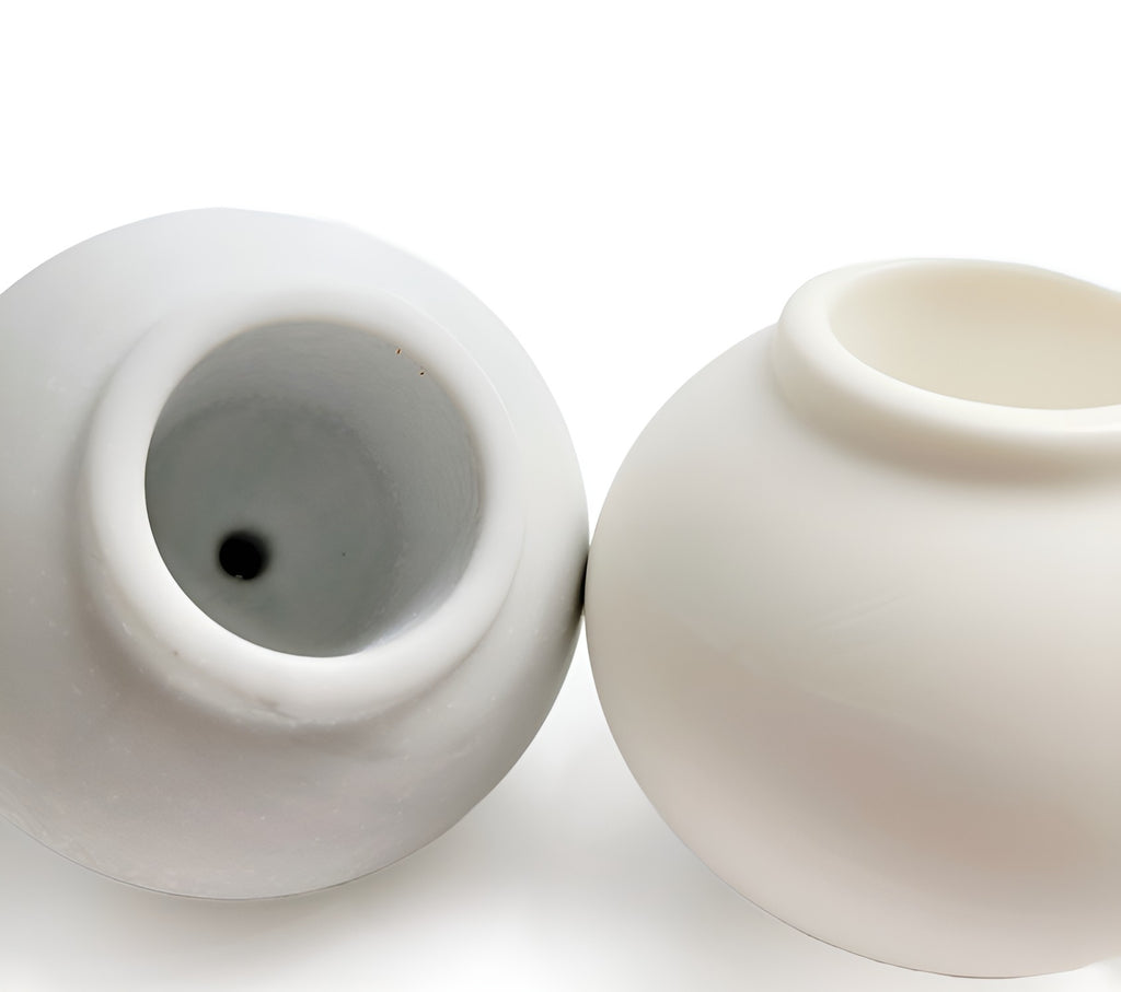 Korean Moon Jar Dal Hangari Round Mini Vase Incense Holders for Candle, Plaster, Resin, Jesmonite