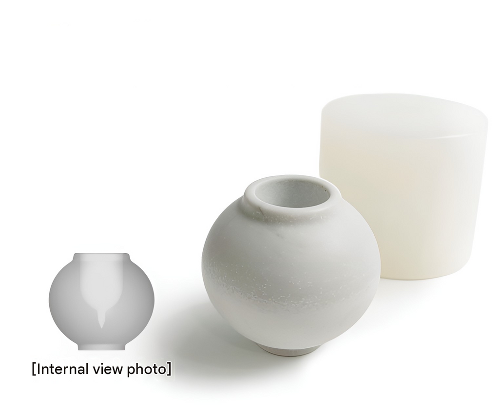 Korean Moon Jar Dal Hangari Round Mini Vase Incense Holders for Candle, Plaster, Resin, Jesmonite