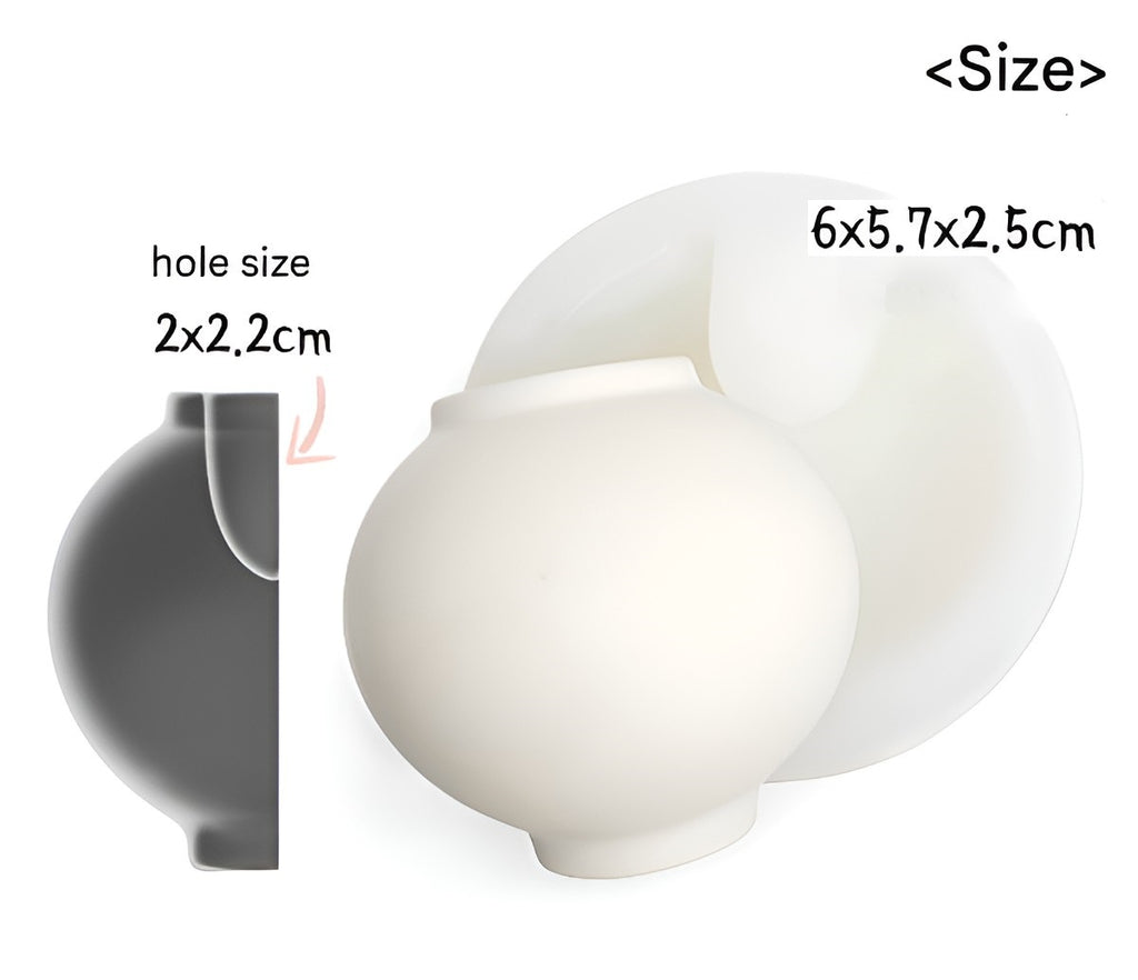6cm Korean Traditional Moon Jar 2D mold, Dal Hangari 2D, Moon Jar Diffuser Canvas Art, Candle, Home Decor, Pottery, Gypsum