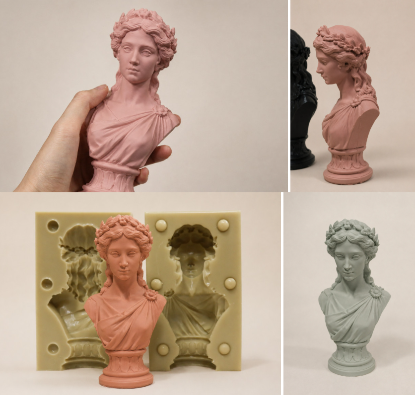 Greek Goddess & Mythology Bust Silicone Mold for Wall Deco, Jesmonite, Plaster, Resin, Pottery, Clay