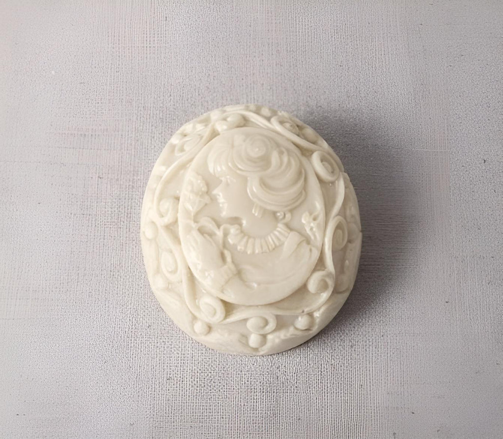 Antique Cameo Soap Mold, Hand-Carved Relief, Chocolate, Ornament Diffuser Making
