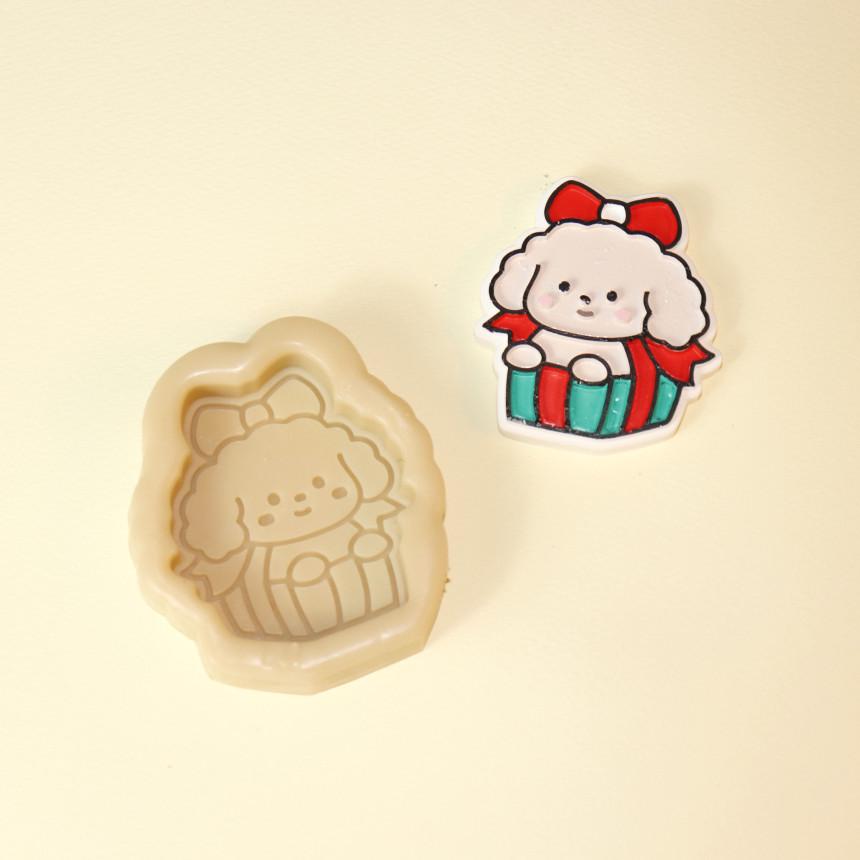 Christmas Dog Silicone Mold, Resin Clay Jesmonite, Air Freshener