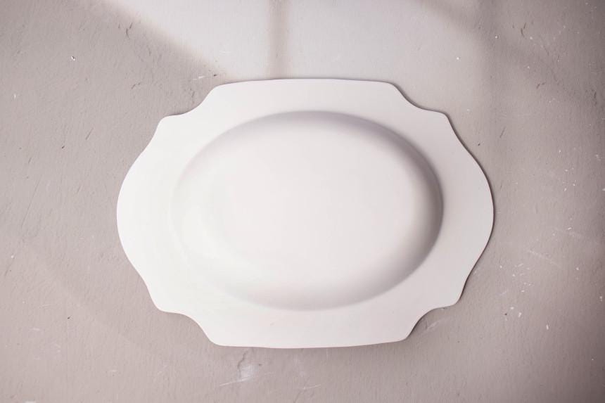 Hand Building 320mm Big Size Mother Mold for pottery, Ceramics mother mold, Large oval tray Pasta tray plaster mold making