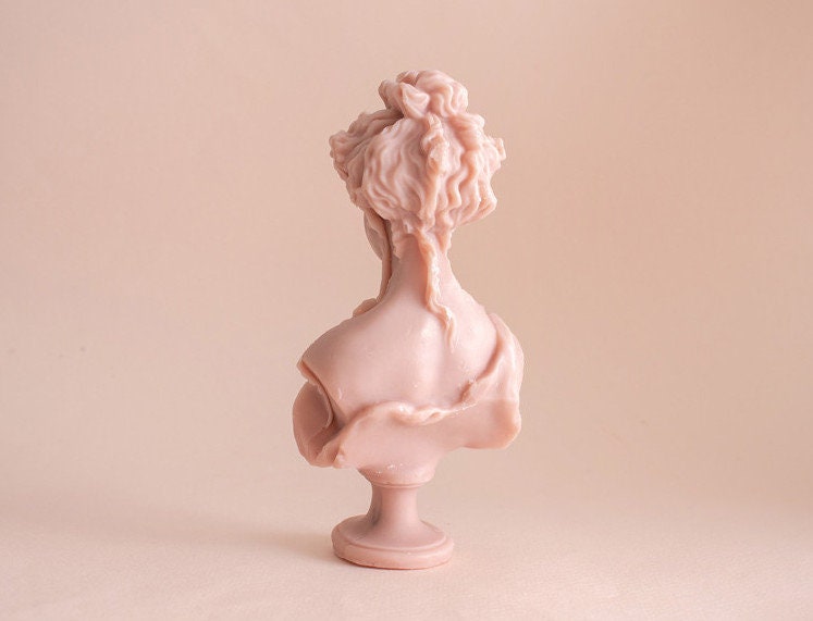 Elegant Woman Bust Silicone Mold, Candle Plaster Jesmonite Concrete 2-Part Mold