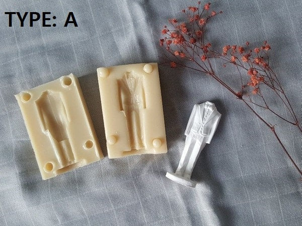 Groom Tuxedo Silicone Mold, Two-Part 3D Wedding Mold