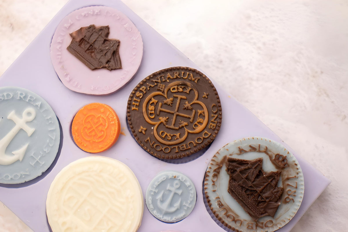 Marine Coin Silicone Mold, Vintage Candle Decor, Pottery, Wax Seal