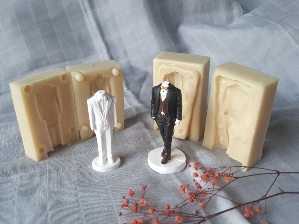 Groom Tuxedo Silicone Mold, Two-Part 3D Wedding Mold
