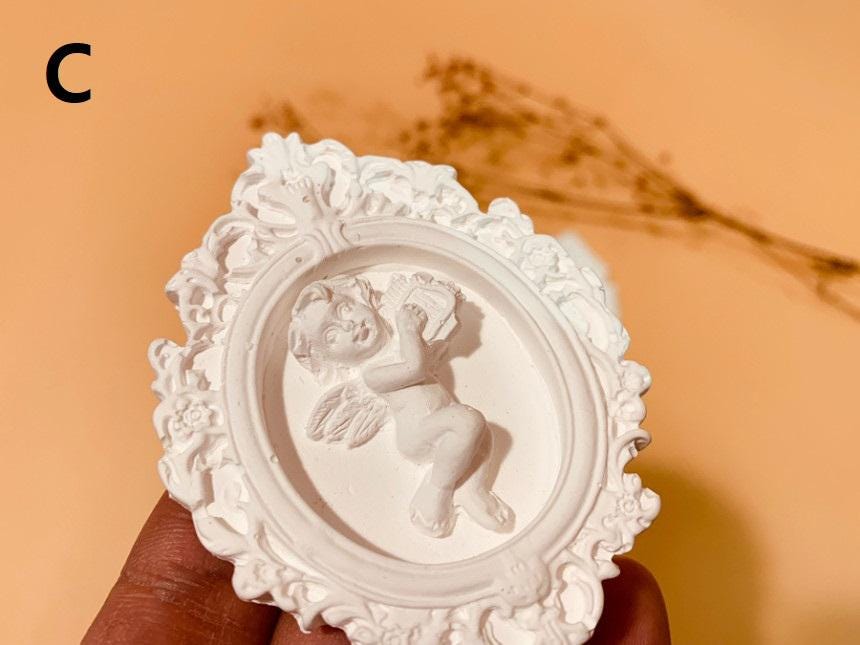 Baby Angel Frame Silicone Mold, Intaglio Art Centerpiece