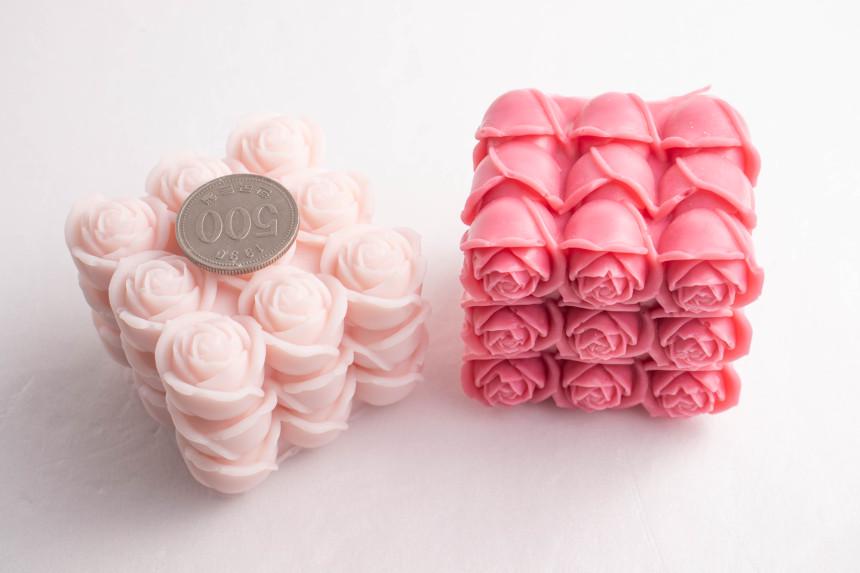 Cube Rose Silicone Mold, Candle, Resin, Clay, Concrete