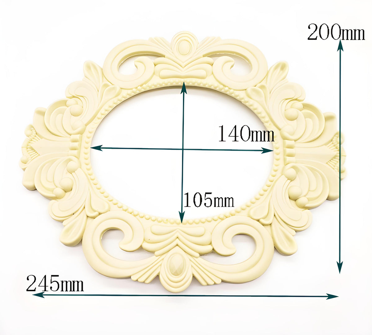 245mm Antique Photo Frame Mold, Oval Frame Silicone Mold, Picture Frame, Intaglio Art Frame, Food Safe