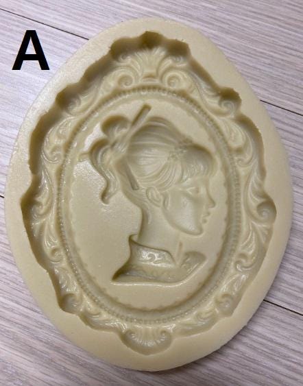 Cameo Lady Silicone Mold, Antique Candle Decor, Intaglio Art