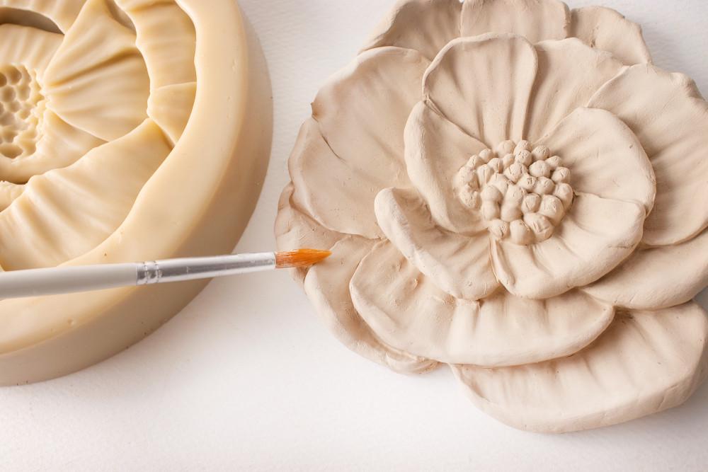 Large Tree Peony Silicone Mold, Pottery & Cake Decor