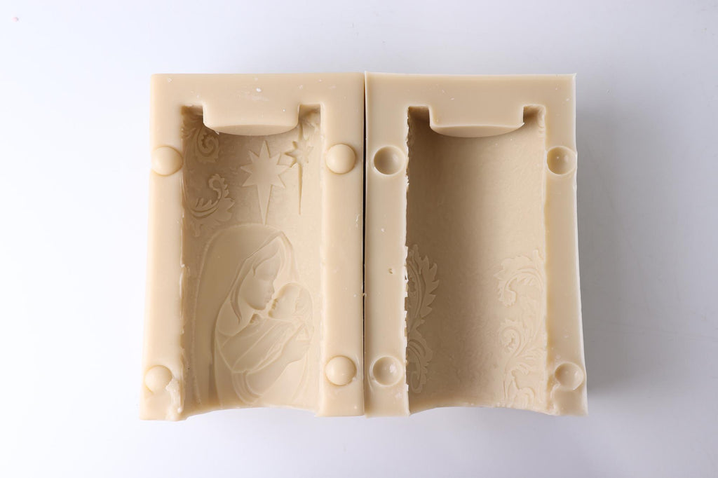 Jesus and Mary Cylinder Silicone Mold, 3D Tea Light Holder