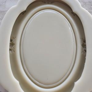 Flower Antique Tray Silicone Mold, Picture Frame, Candle Holder (205mm)