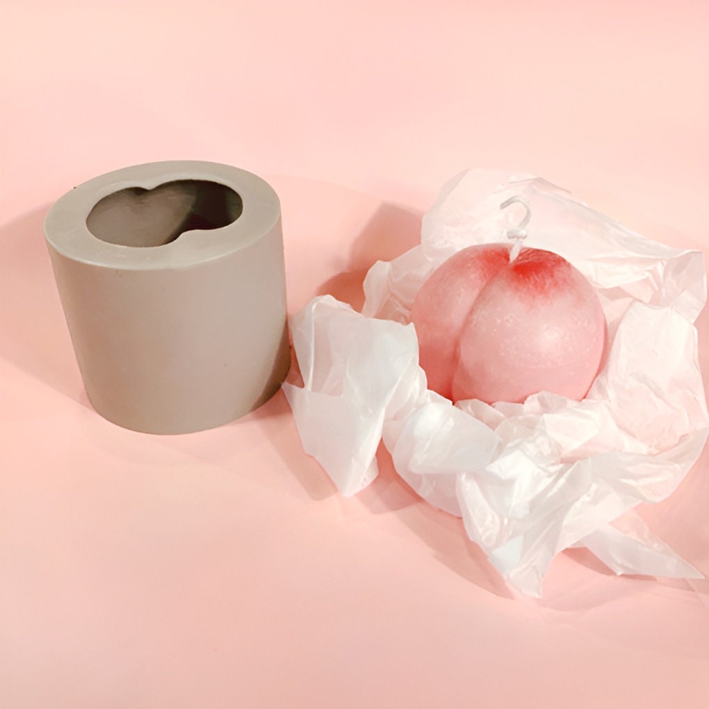 Large Peach Silicone Mold, Candle & Plaster Making, Handmade in Korea