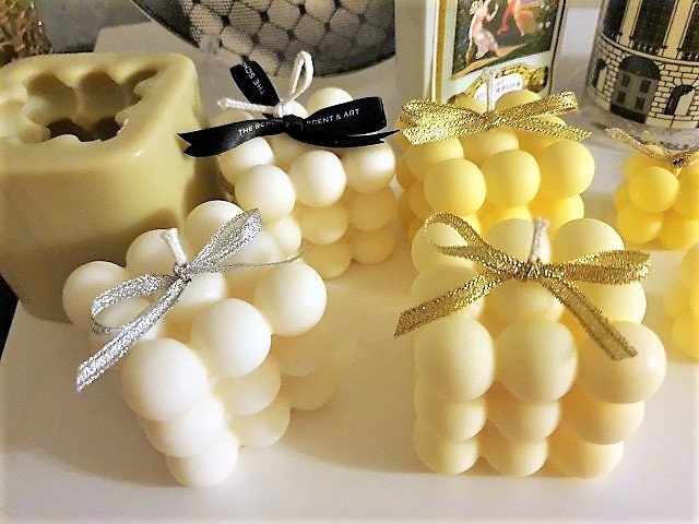 Rubik's Cube Silicone Candle Mold, Bubble Design