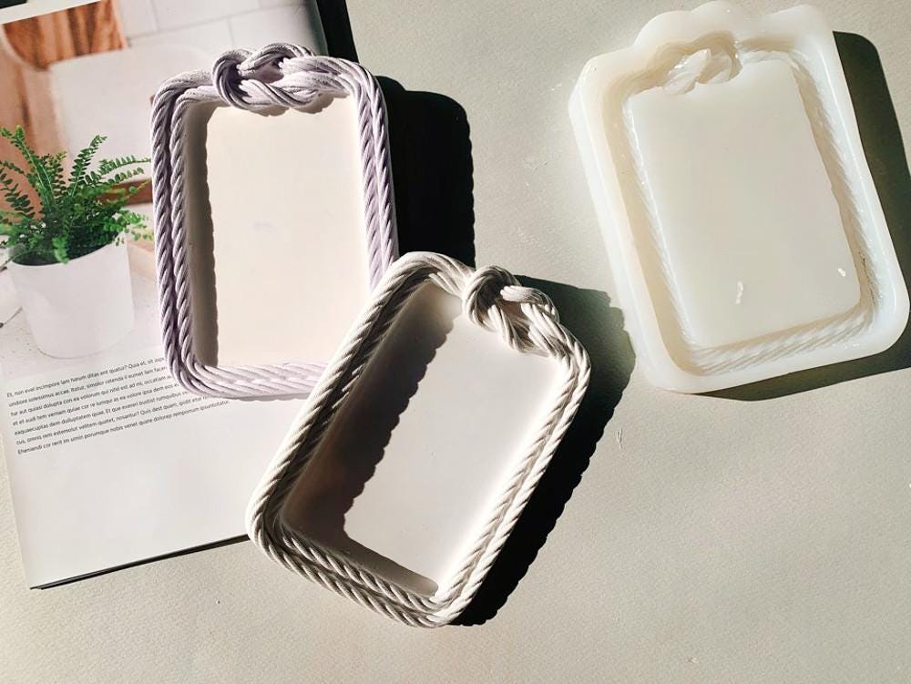 Rope Knot Silicone Mold, Vintage Frame & Tray