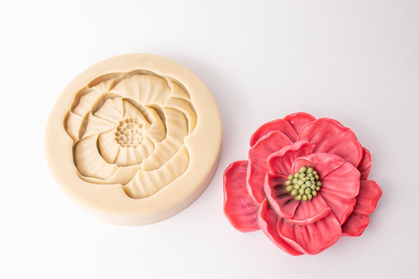 Large Tree Peony Silicone Mold, Pottery & Cake Decor