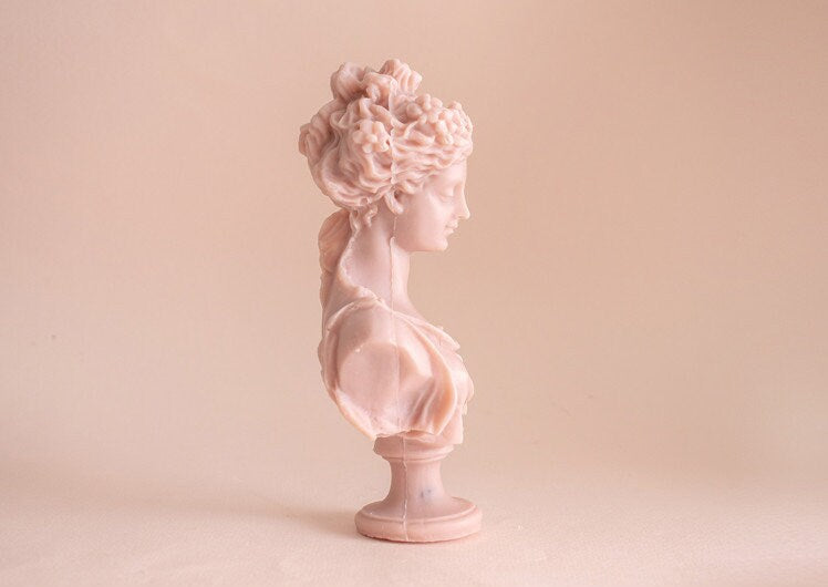Elegant Woman Bust Silicone Mold, Candle Plaster Jesmonite Concrete 2-Part Mold