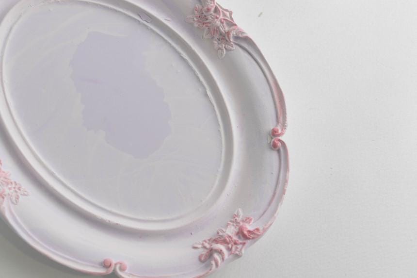 Flower Antique Tray Silicone Mold, Picture Frame, Candle Holder (205mm)