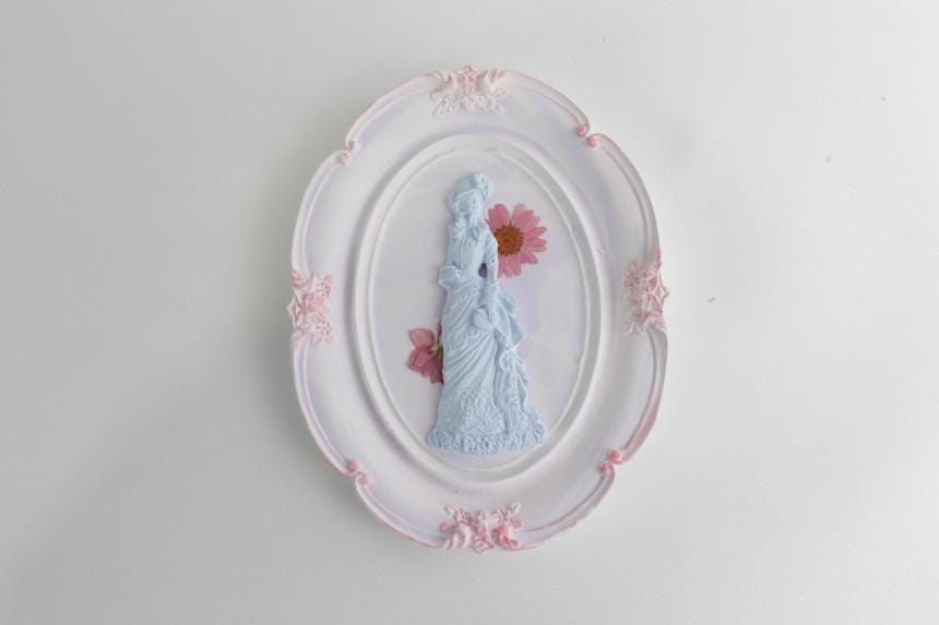Flower Antique Tray Silicone Mold, Picture Frame, Candle Holder (205mm)