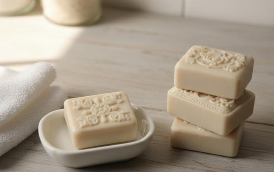 Antique European Style Soap Mold, Hand-Carved Relief, Floral Ornament Diffuser Making