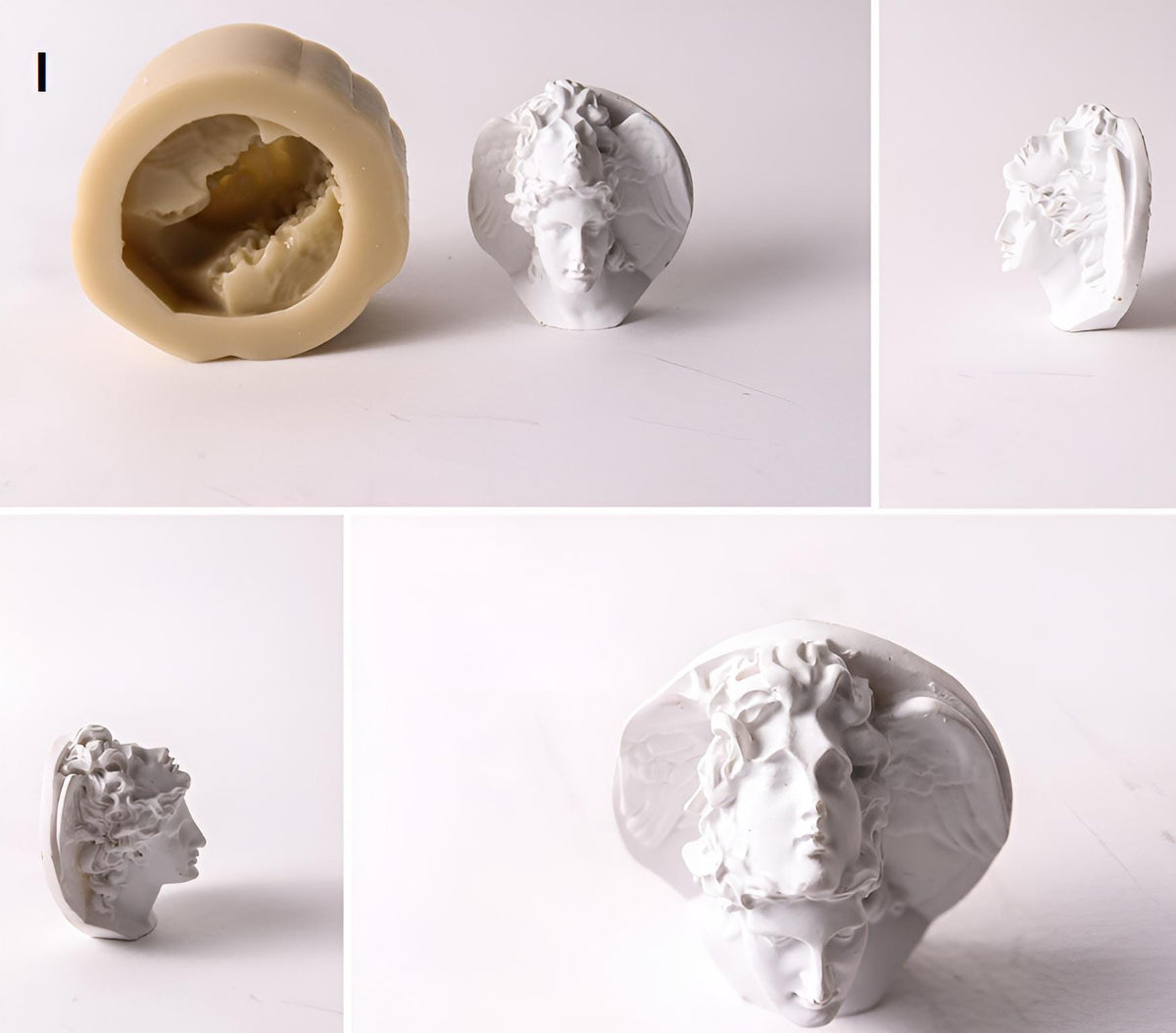 Roman Bust Silicone Mold, Mini Sculpture, Fridge Magnet, Intaglio Art