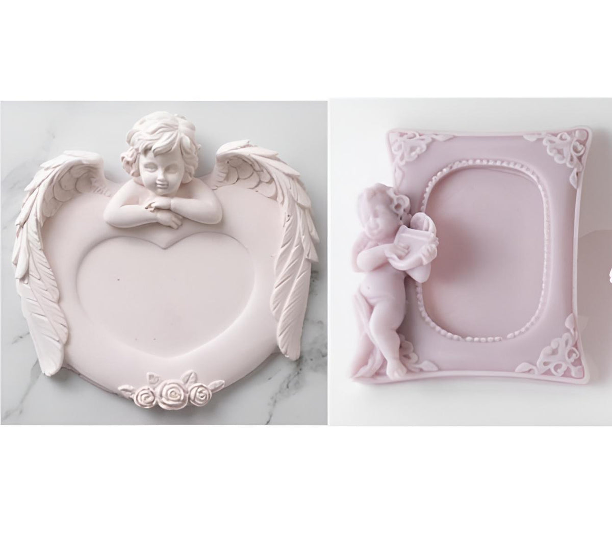 Baby Angel Frame Mold, Silicone Pottery Plaster Intaglio Art