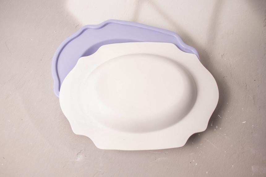Hand Building 320mm Big Size Mother Mold for pottery, Ceramics mother mold, Large oval tray Pasta tray plaster mold making